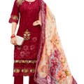 DRAVINAM Trends Kurti 2.50 mtrs, Pure Cotton (3 mtrs apx), Pure MAL MAL Cotton Dupatta Digital Print|Rust