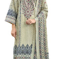 DRAVINAM Trends Kurti 2.50 mtrs, Pure Cotton (3 mtrs apx), Pure MAL MAL Cotton Dupatta Print (2.30|Light Green