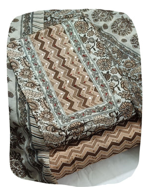 DRAVINAM Trends Women's Ethnic Pure Cotton Jaipuri Printed Unstitched Salwar Suit Dress Material with Dupatta