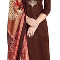 DRAVINAM Trends Women's Unstitched Woollen Pure Pashmina Embroidered Salwar Suit Dress Material with Pashmina Printed Shawl Dupatta