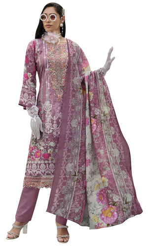 DRAVINAM Trends Kurti 2.50 mtrs,Soft Cotton Salwar(3 mtrs apx),Soft Cotton Mal mal dupatta(2.30 mtr) Unstitched Material Embroided|Yellow