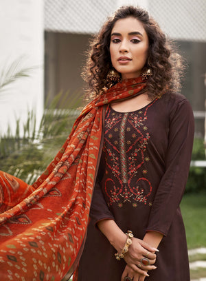 DRAVINAM Trends Women's Cotton Kurti with Palazzos & Dupatta (Suit fabric)