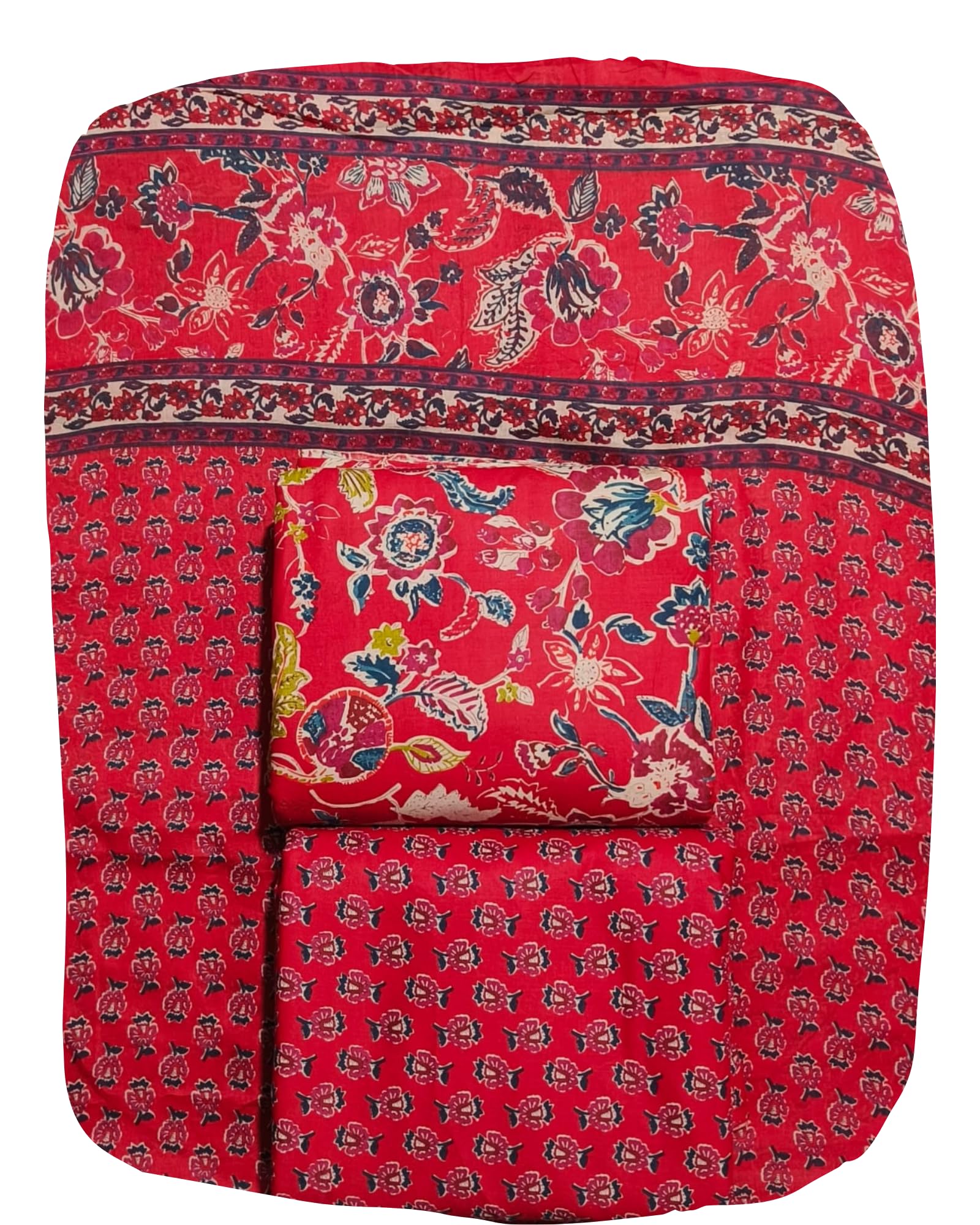 DRAVINAM Trends Jaipuri Print Cambric Cotton Unstitched Salwar Suit Dress Material for Women with Mulmul Cotton Dupatta