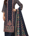 DRAVINAM Trends Kurti 2.50 mtrs,Pure Viscose Reyon Solid (2.7 m),Pure Viscose Silk Designer Print Dupatta (2.25 m)|Blue