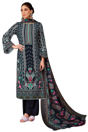 DRAVINAM Trends Women's Unstitched Salwar Suit Dress Material - Cotton Digital Printed Organza Embroidered Kameez II Unstitch Bottoms II Cotton Dupatta