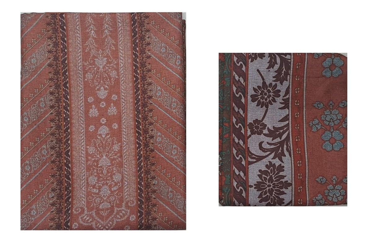 DRAVINAM Trends Women's Pure Winter Alpine Woollen Pashmina Pakistani Print Unstitched Salwar Suit Dress Material with Printed Woollen Shawl