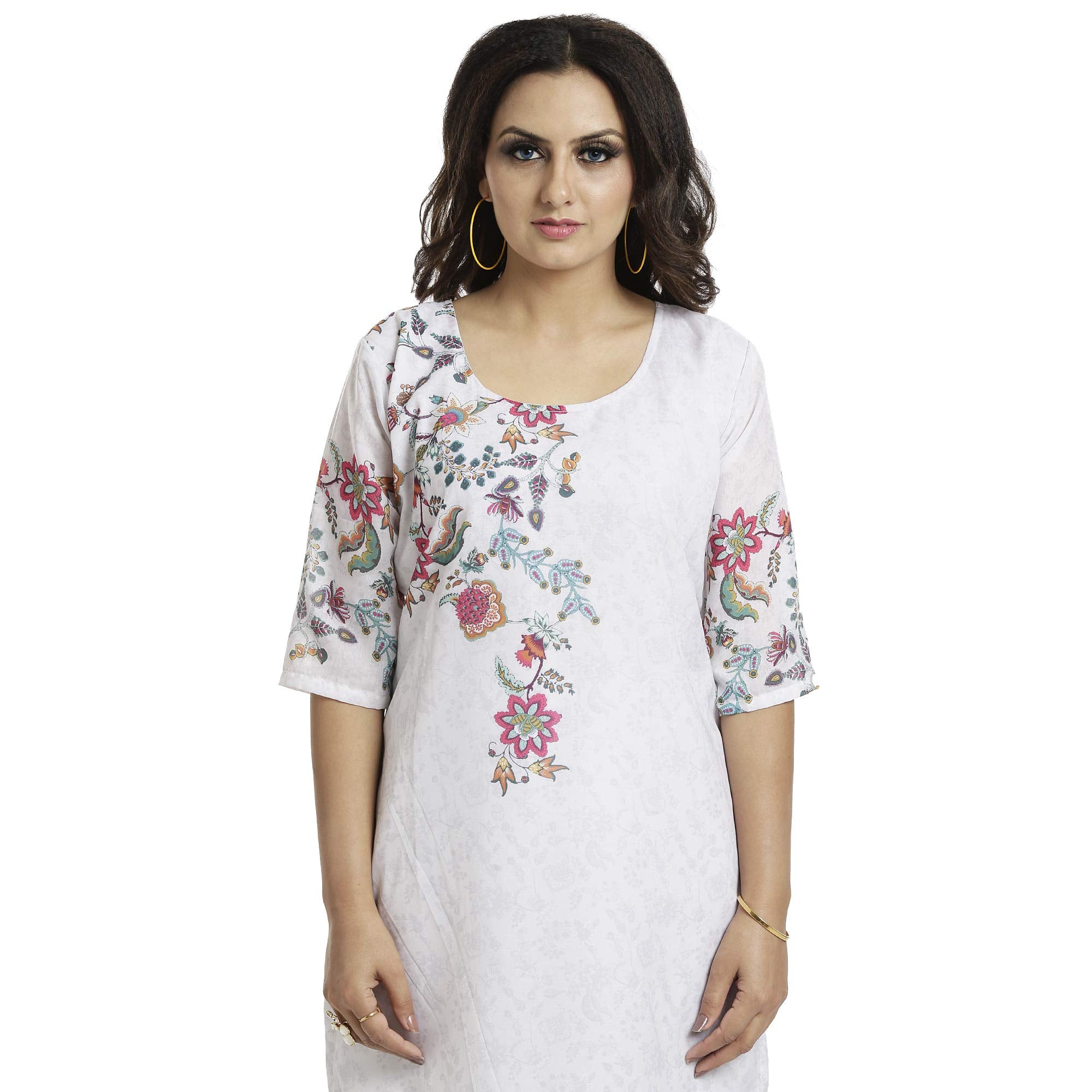 DRAVINAM Trends Women's Unstitched Muslin Digital Printed Salwar Suit Dress Material with Tabby Lining Printed Dupatta (Free size_Sea Green)
