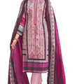 DRAVINAM Trends Unstitched Karachi Lawn Cotton Pakistani Digital Printed Embroidered Suit Dress Material with Unstitched Bottoms and Cotton Dupatta