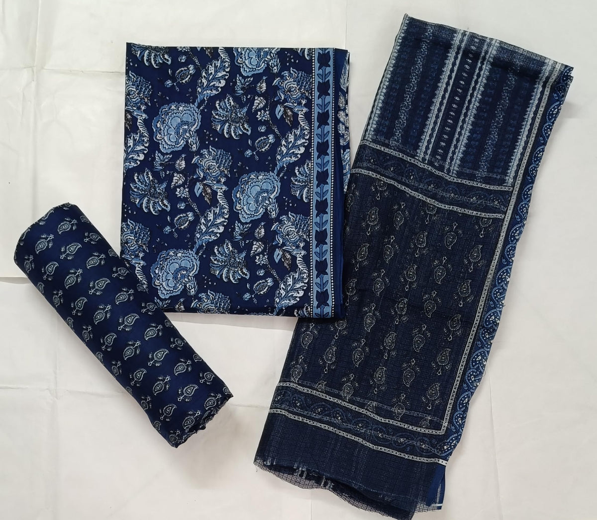 DRAVINAM Trends Jaipuri Printed Pure Cambric Unstitched Cotton Suit Dress Material with Kota Doriya Printed Dupatta