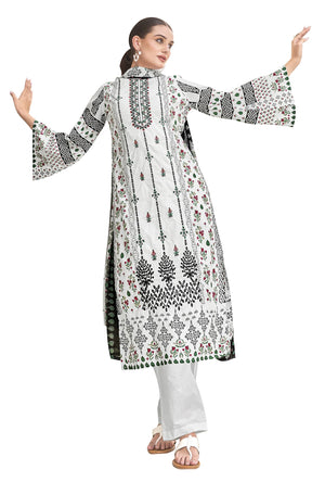 DRAVINAM Trends Women's Unstitched Pakistani Digital Print Embroidered Pure Cambric Cotton Salwar Suit Dress Materials with Cotton Printed Dupatta