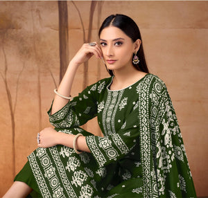 DRAVINAM Trends Women's Winter Wear Unstitched Discharge Print Hand Work Woollen Viscose Pashmina Salwar Suit Dress Material with Pashmina Printed Shawl Dupatta
