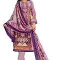 DRAVINAM Trends Lawn Cotton Pakistani Embroidered Suit Dress Material with Unstitched Bottoms and Cotton Dupatta