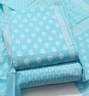 DRAVINAM Trends Jaipuri Print Cambric Cotton Unstitched Salwar Suit Dress Material for Women with Mulmul Cotton Dupatta