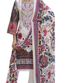 DRAVINAM Trends Kurti 2.50 mtrs, Pure Cotton (3 mtrs apx), Pure MAL MAL Cotton Dupatta Digital Print|Light Grey