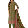 DRAVINAM Trends Women's Modal Unstitched Dress Material - Pure Modal Discharge Print top with Elegant Hand Work (2.5 m), Pure Modal Solid Bottom (2.8m), Viscose Modal Print Dupatta (2.25 m)