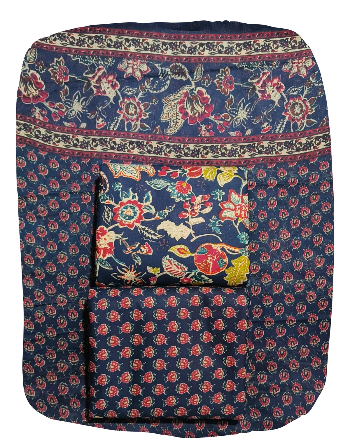 DRAVINAM Trends Jaipuri Print Cambric Cotton Unstitched Salwar Suit Dress Material for Women with Mulmul Cotton Dupatta