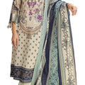 DRAVINAM Trends Women Unstitched Pakistani Print Embroidered Cotton Salwar Suit Dress Materials with Dupatta, Free Size