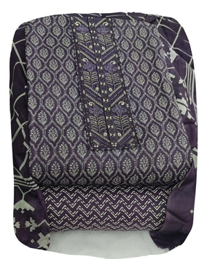 DRAVINAM Trends Women's Premium Cotton Jaipuri Printed Embroidered and Hand Work Unstitched Salwar Suit Dress Material with Mulmul Cotton Dupatta
