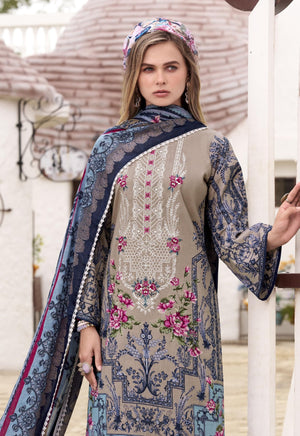 DRAVINAM Trends Women's Unstitched Salwar Suit Dress Material - Cotton Digital Printed Organza Embroidered Kameez II Unstitch Bottoms II Cotton Dupatta