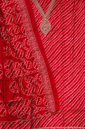 DRAVINAM Trends Womens Modal Silk Unstitched Suit Material with Embroidered Printed Kurta Pant and Dupatta