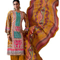 DRAVINAM Trends Women's Unstitched Embroidered Suit Dress Material - Heavy Viscose Rayon Printed Top with Fancy Hand Embroidery (2.5m), Rayon Bottom (2.8m), Cotton Dupatta (2.25m)