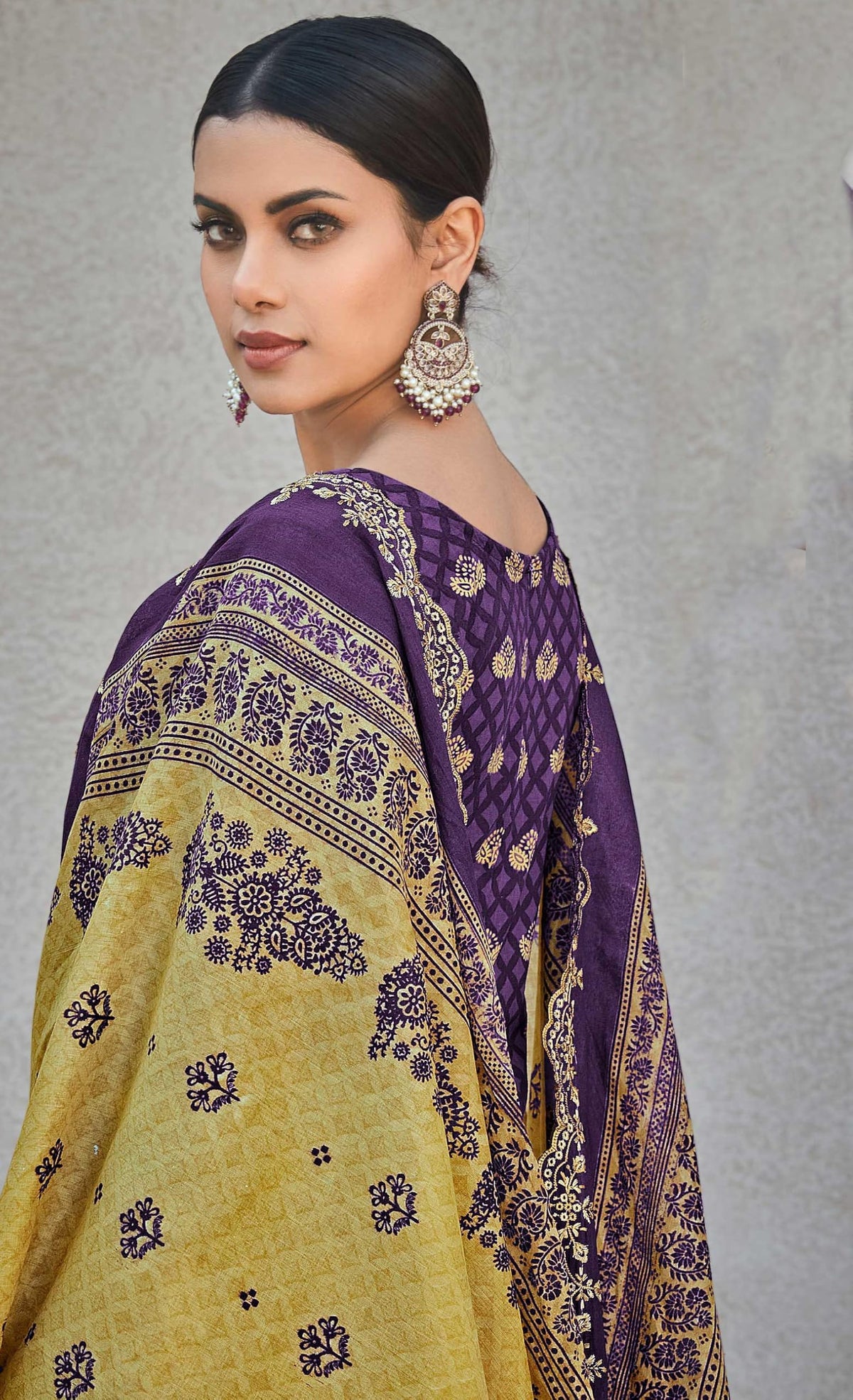 DRAVINAM Trends Women's Unstitched Pakistani Digital Print Embroidered Pure Cotton Salwar Suit Dress Materials with Cotton Digital Embroidered Cutwork Dupatta