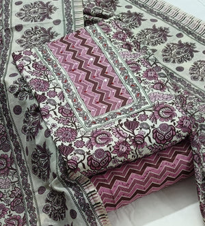 DRAVINAM Trends Women's Ethnic Pure Cotton Jaipuri Printed Unstitched Salwar Suit Dress Material with Dupatta