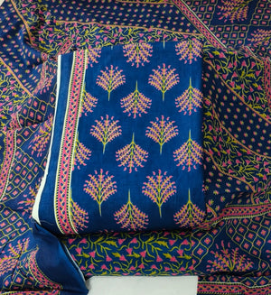 DRAVINAM Trends Jaipuri Print Cambric Cotton Unstitched Salwar Suit Dress Material for Women with Mulmul Cotton Dupatta