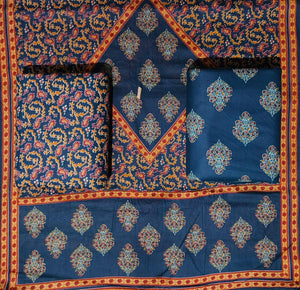 DRAVINAM Trends Jaipuri Print Cambric Cotton Unstitched Salwar Suit Dress Material for Women with Mulmul Cotton Dupatta