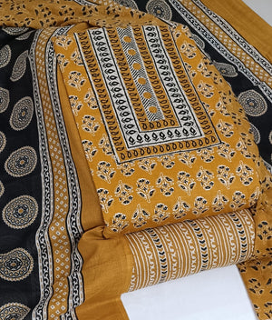 DRAVINAM Trends Women's Cambric Cotton Dress Material | Unstitch Printed Suit Set with Cotton Dupatta