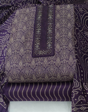 DRAVINAM Trends Women's Printed Embroidered and Hand Work Premium Cotton Jaipuri Unstitched Salwar Suit Dress Material with Mulmul Cotton Dupatta