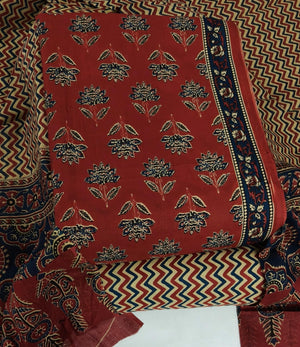 DRAVINAM Trends Jaipuri Print Cambric Cotton Unstitched Salwar Suit Dress Material for Women with Mulmul Cotton Dupatta