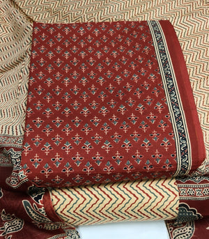 DRAVINAM Trends Jaipuri Print Cambric Cotton Unstitched Salwar Suit Dress Material for Women with Mulmul Cotton Dupatta