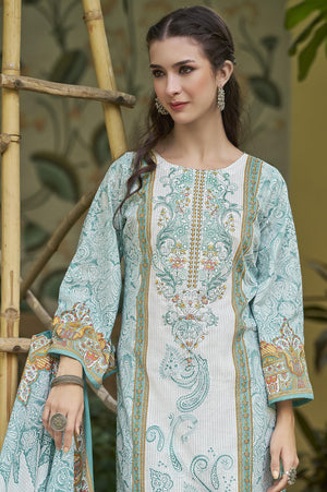 DRAVINAM Trends Kurti 2.50 mtrs, Pure Cotton Salwar (3 mtrs apx), Pure Cotton Mal Mal Print (2.30|Light Brown 1