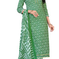 DRAVINAM Trends Women's Pure Cotton Batik Printed Unstitiched Salwar Suit Dress Material with Cotton Printed Dupatta (Green)