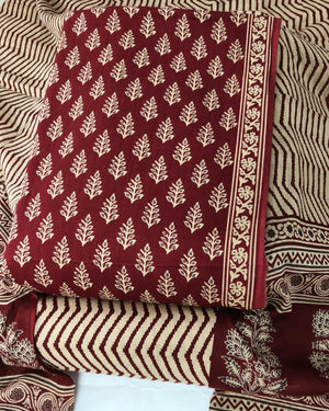 DRAVINAM Trends Jaipuri Print Cambric Cotton Unstitched Salwar Suit Dress Material for Women with Mulmul Cotton Dupatta