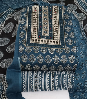 DRAVINAM Trends Women's Cambric Cotton Dress Material | Unstitch Printed Suit Set with Cotton Dupatta
