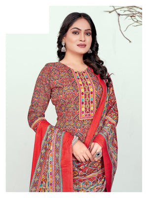 DRAVINAM Trends Women's Unstitched Winter Wear Kani Printed Heavy Woolen Pashmina Salwar Suit Dress Material with Printed Shawl Dupatta