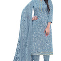 DRAVINAM Trends Women's Pure Cotton Batik Printed Unstitiched Salwar Suit Dress Material with Cotton Printed Dupatta (Grey)