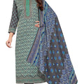 DRAVINAM Trends Women's Unstitched Kashmiri Kani Printed Woolen Winter wear salwar suits for women with Fancy Kani Shawl dupatta (Grey)