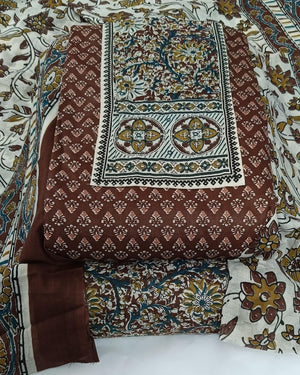 DRAVINAM Trends Women's Ethnic Pure Cotton Jaipuri Printed Unstitched Salwar Suit Dress Material with Dupatta