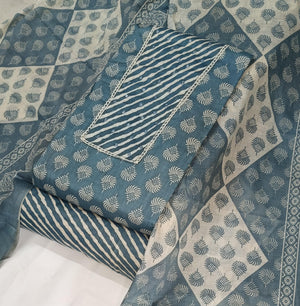 DRAVINAM Trends Women's Cambric Cotton Dress Material | Unstitch Printed Suit Set with Cotton Dupatta