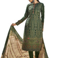DRAVINAM Trends Women's Unstitched Digital Floral Printed Embroidered Pure Cotton College Wear Salwar Suits For Women with Nazneen Chiffon Chunni/Dupatta (Green)