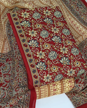 DRAVINAM Trends Jaipuri Print Cambric Cotton Unstitched Salwar Suit Dress Material for Women with Mulmul Cotton Dupatta