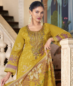 DRAVINAM Trends Women's Unstitched Premium Cambric Cotton Embroidered Suit Material