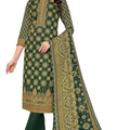 DRAVINAM Trends Women's Unstitched Kashmiri Kani Printed Woolen Winter wear salwar suits for women with Fancy Kani Shawl dupatta (Green)