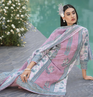 DRAVINAM Trends Women's Unstitched Salwar Suit Dress Material - Cotton Digital Printed Organza Embroidered Kameez II Unstitch Bottoms II Cotton Dupatta