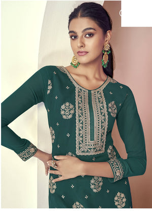 DRAVINAM Trends Women Real Georgette Heavy Zari Embroidered Pure Georgette Unstitched Suit Dress Material with Real Georgette Embroidered Heavy Dupatta (Wine)