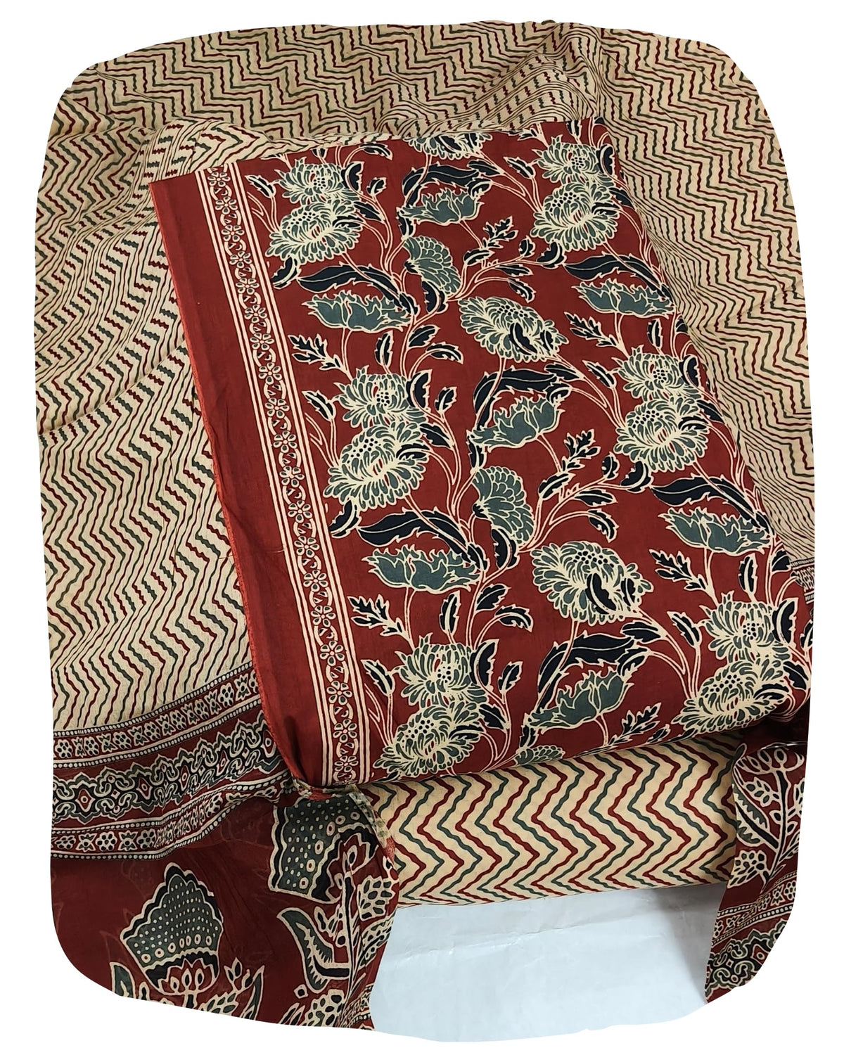 DRAVINAM Trends Jaipuri Print Cambric Cotton Unstitched Salwar Suit Dress Material for Women with Mulmul Cotton Dupatta