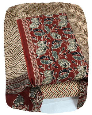 DRAVINAM Trends Jaipuri Print Cambric Cotton Unstitched Salwar Suit Dress Material for Women with Mulmul Cotton Dupatta